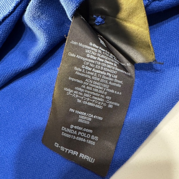 G-Star Raw Dunda Polo Shirt - Boys/Youth Size Small, Solid Blue, Pre-owned - Picture 9 of 11